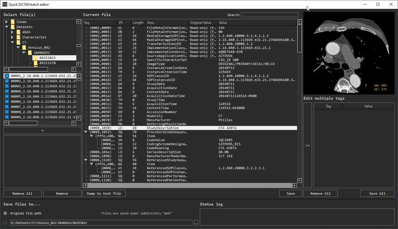 Download web tool or web app Quick DICOM Tag Editor Download web tool or web app Quick DICOM Tag Editor